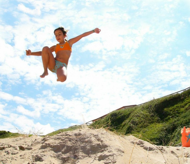  Jumping in the sand